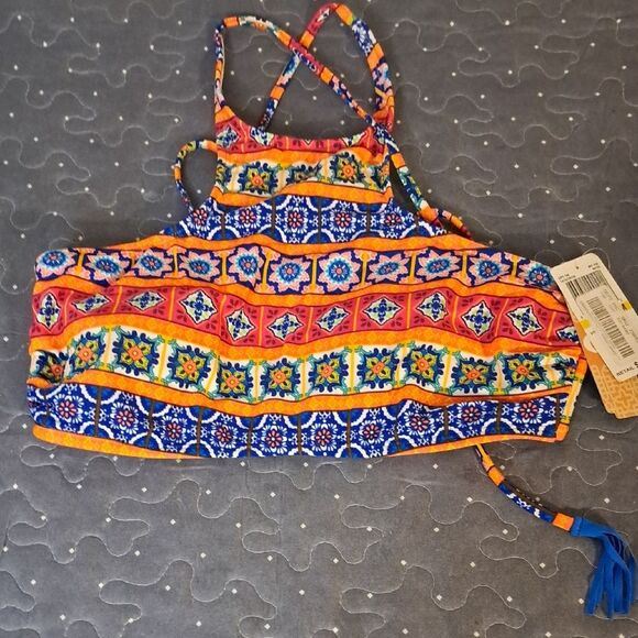 GB Colorful Geometric Print swim top size medium NWT - Picture 1 of 5